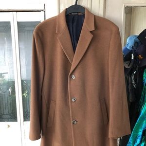Kenneth Cole Reaction Wool-blend Camel Overcoat Mens 44R